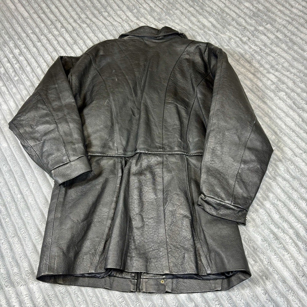 CIDPAO Men's Genuine Leather Jacket‎ L Coat Black Zip Snap Made in Mexico - Picture 15 of 16